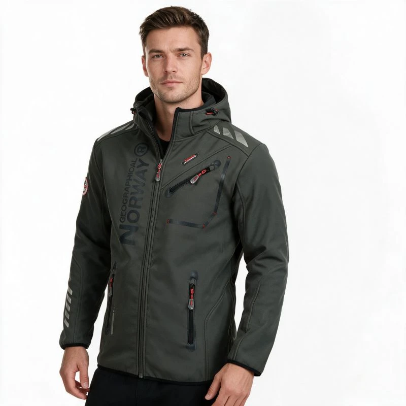 Vyriška softshell striukė Geographical Norway, tamsiai pilka ir juoda