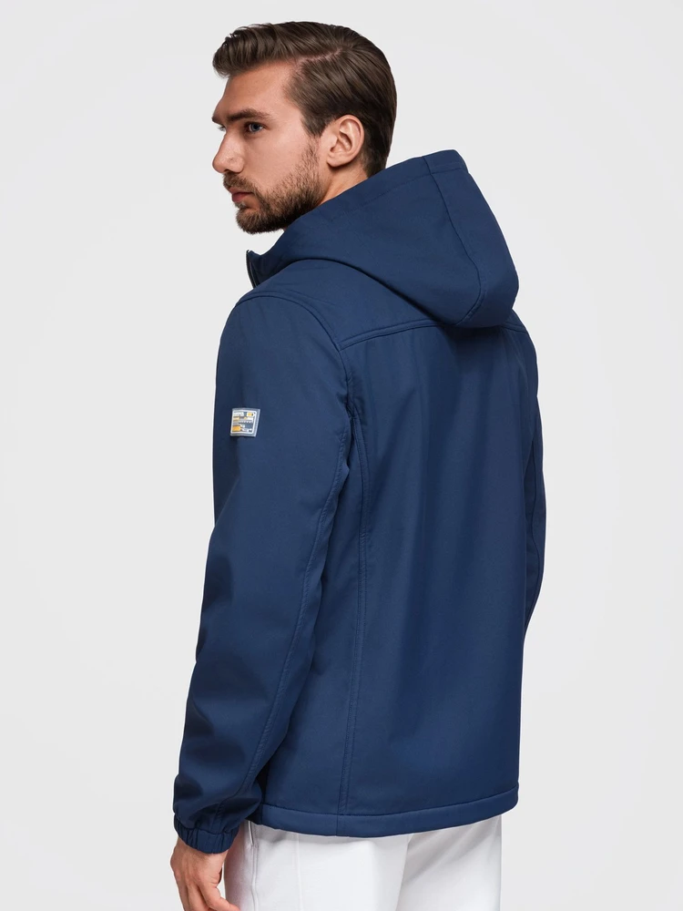 Vyriška softshell striukė su flisiniu vidumi Ombre, tamsiai mėlyna