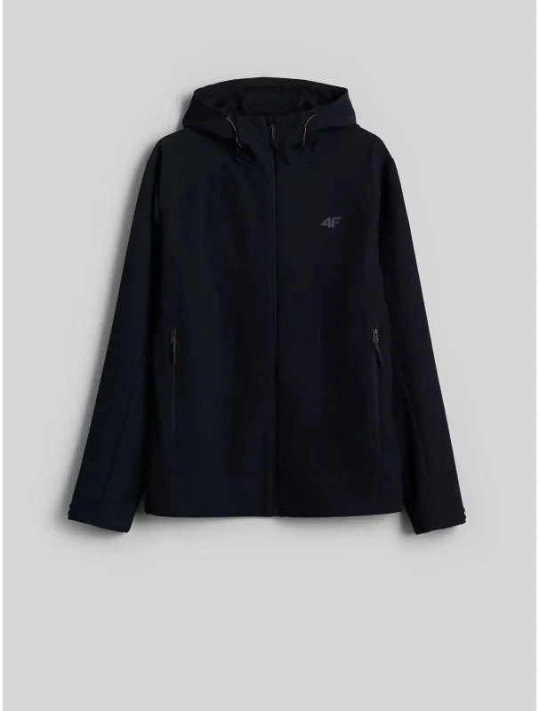 Vyriška softshell striukė su gobtuvu 4F, juoda