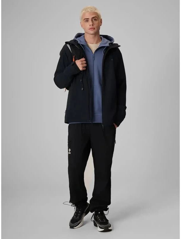 Vyriška softshell striukė su gobtuvu 4F, juoda