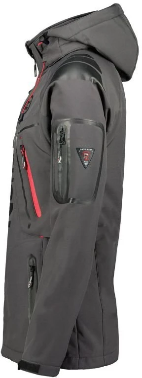 Vyriška softshell striukė su gobtuvu Geographical Norway, tamsiai pilka