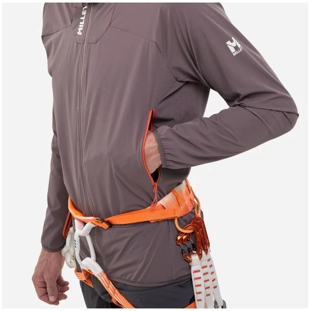 Vyriška softshell striukė su gobtuvu Millet Kamet XCS Light, slyvinė