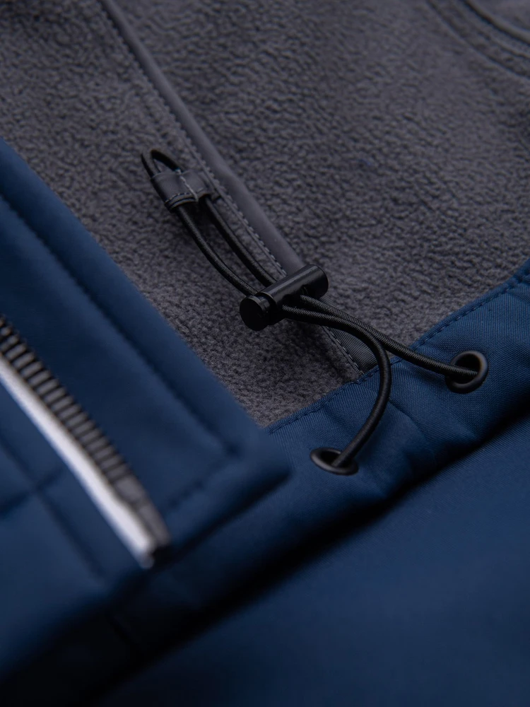 Vyriška softshell striukė su gobtuvu Ombre, tamsiai mėlyna
