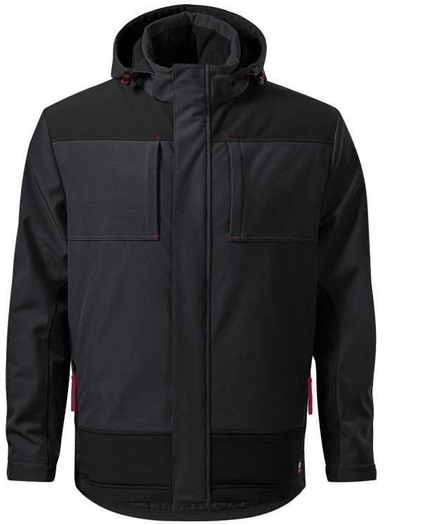 Vyriška softshell striukė su gobtuvu Rimeck Vertex, tamsiai pilka