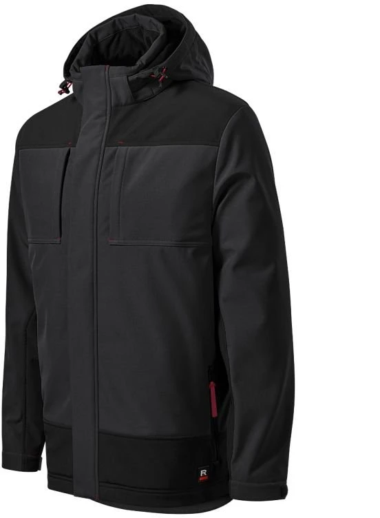 Vyriška softshell striukė su gobtuvu Rimeck Vertex, tamsiai pilka