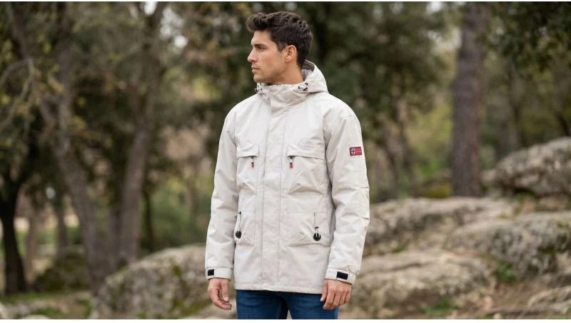 Vyriška striukė Geographical Norway Barimo, balkšva