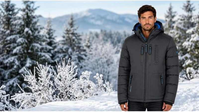 Vyriška striukė Geographical Norway Beachwood, tamsiai pilkai mėlyna