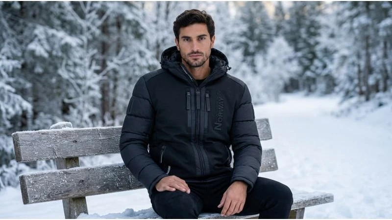 Vyriška striukė Geographical Norway Beachwood, juoda