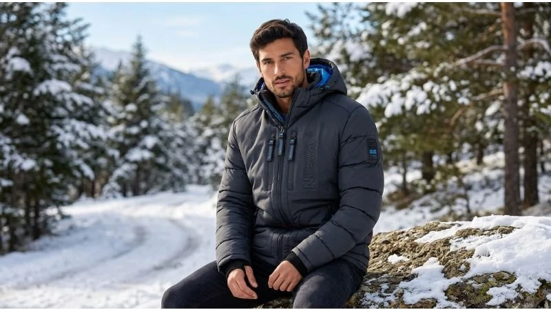 Vyriška striukė Geographical Norway Beachwood, tamsiai pilkai mėlyna
