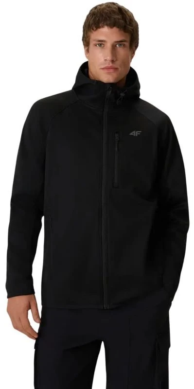 Vyriška vėjui atspari softshell striukė 4F M646, juoda