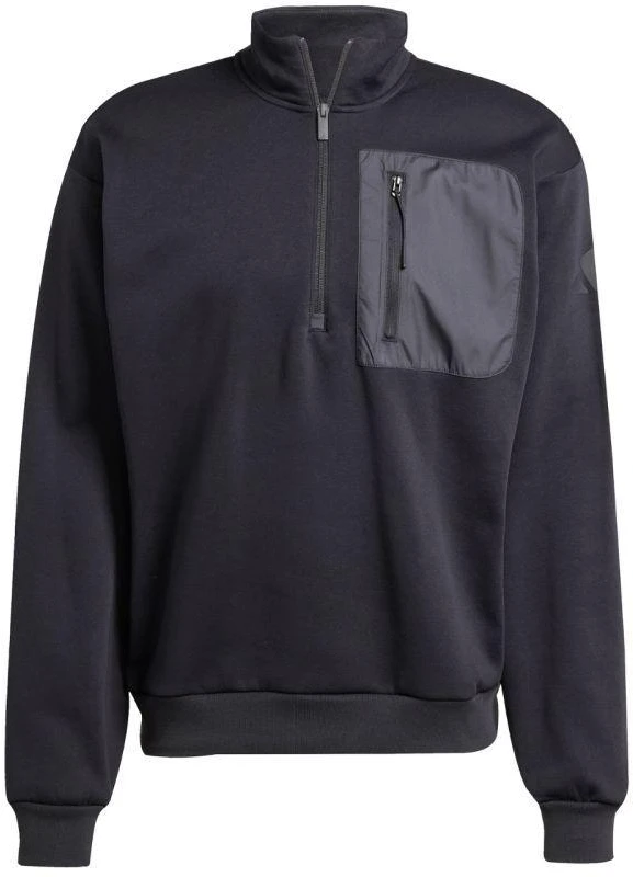 Vyriškas adidas City Escape Fleece Pusės užtrauktuko GD džemperis, juodas JF3290