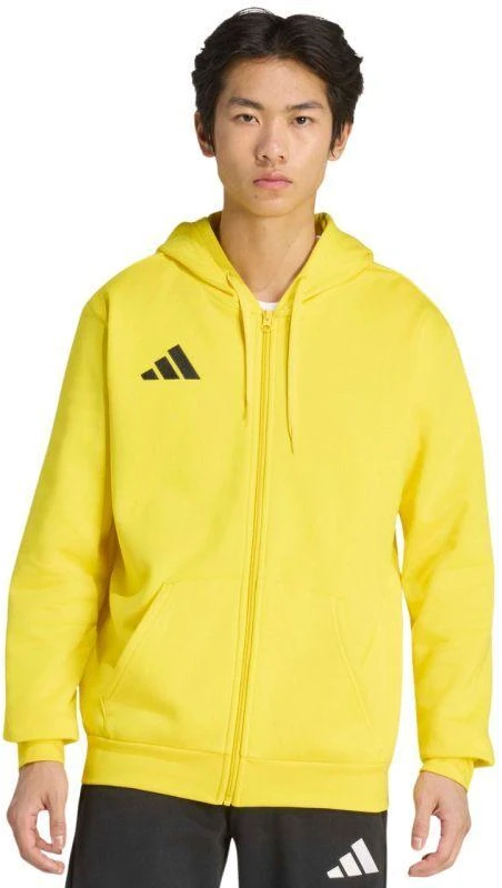 Vyriškas adidas Entrada 26 džemperis su gobtuvu ir pilnu užtrauktuku Geltonas KF8964