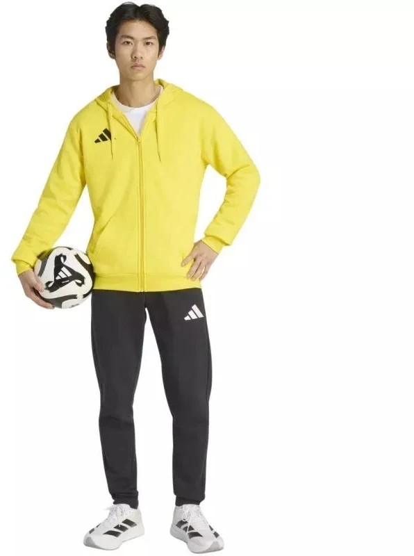 Vyriškas adidas Entrada 26 džemperis su gobtuvu ir pilnu užtrauktuku Geltonas KF8964