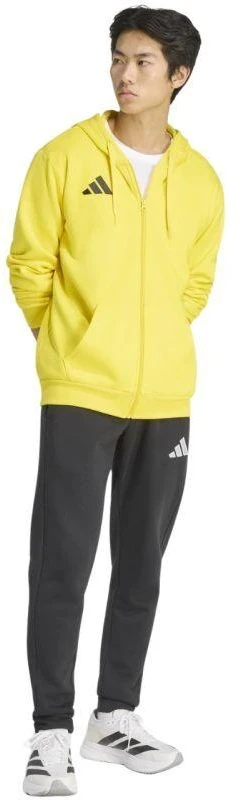 Vyriškas adidas Entrada 26 džemperis su gobtuvu ir pilnu užtrauktuku Geltonas KF8964