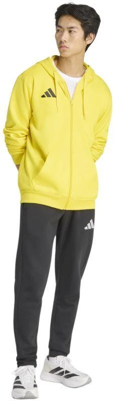 Vyriškas adidas Entrada 26 džemperis su gobtuvu ir pilnu užtrauktuku Geltonas KF8964