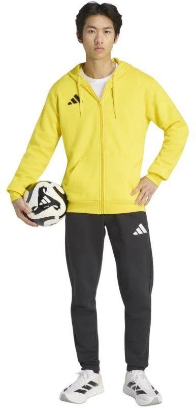 Vyriškas adidas Entrada 26 džemperis su gobtuvu ir pilnu užtrauktuku Geltonas KF8964