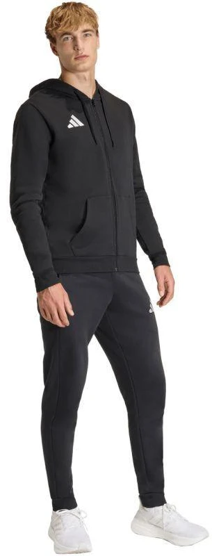 Vyriškas adidas Entrada 26 džemperis su gobtuvu ir užtrauktuku, juodas KF5945