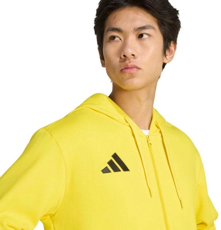 Vyriškas adidas Entrada 26 džemperis su gobtuvu ir pilnu užtrauktuku Geltonas KF8964