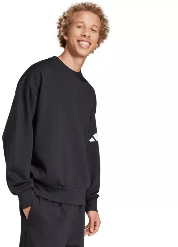 Vyriškas adidas Essentials Laisvo Kirpimo 3 Juostų Logotipo Sportinis Džemperis Juodas JF3542
