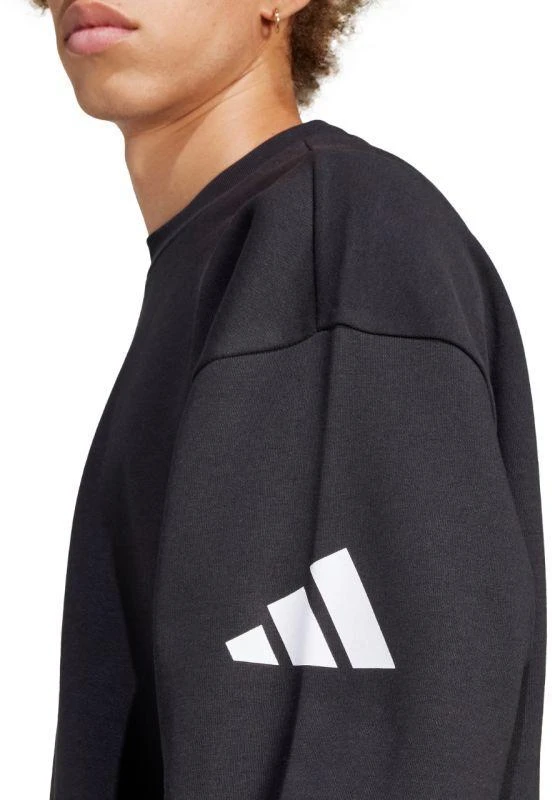 Vyriškas adidas Essentials Laisvo Kirpimo 3 Juostų Logotipo Sportinis Džemperis Juodas JF3542