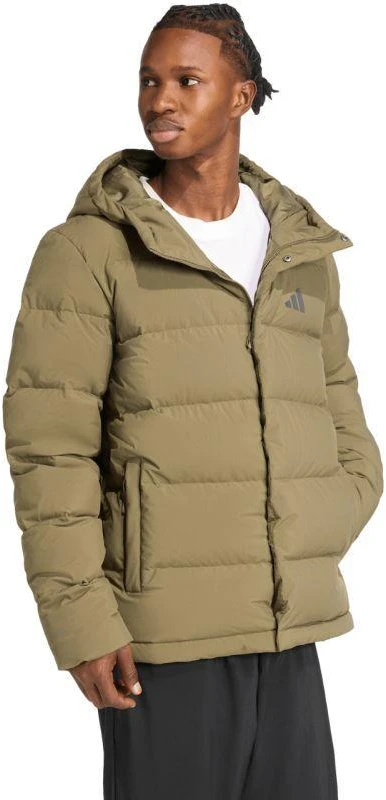 Vyriškas adidas Helionic Climawarm striukė su gobtuvu, alyvuogių JX0580
