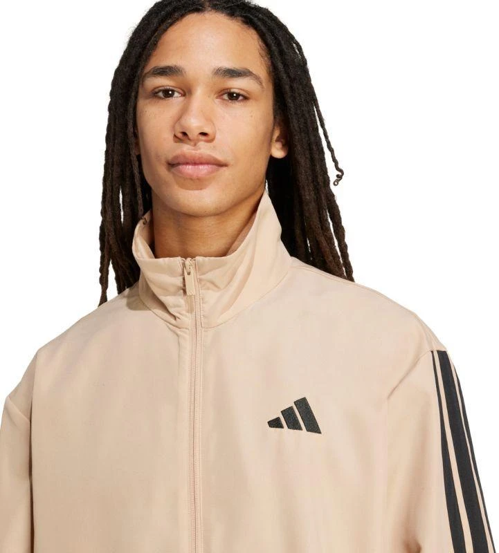 Vyriškas Adidas Sportwear Basic 3-Dryžių Austas Sportinis Kostiumas Smėlio Spalvos JX3149