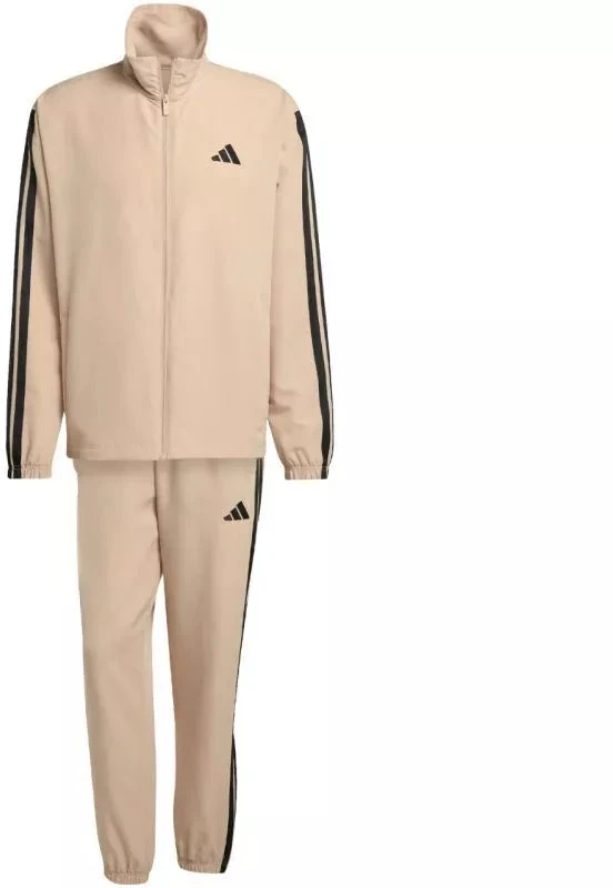 Vyriškas Adidas Sportwear Basic 3-Dryžių Austas Sportinis Kostiumas Smėlio Spalvos JX3149