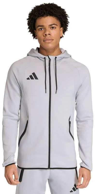 Vyriškas adidas Tiro 26 kelioninis džemperis su gobtuvu, pilkas KF6077