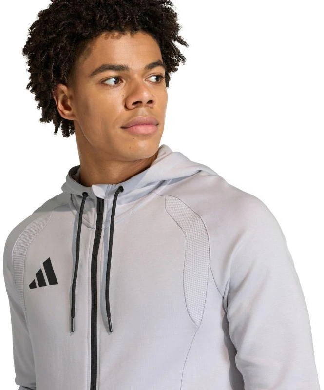Vyriškas adidas Tiro 26 kelioninis džemperis su gobtuvu, pilkas KF6077