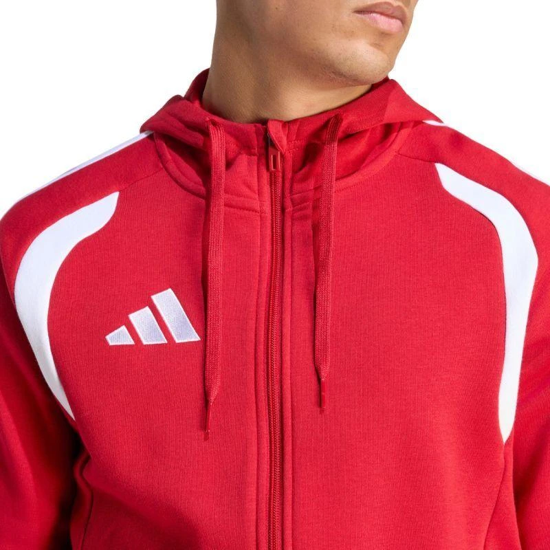 Vyriškas adidas Tiro 26 League sportinis džemperis su pilnu užtrauktuku ir gobtuvu raudonas KF9106