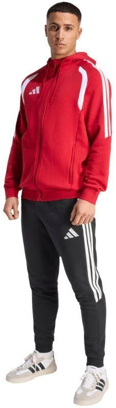 Vyriškas adidas Tiro 26 League sportinis džemperis su pilnu užtrauktuku ir gobtuvu raudonas KF9106