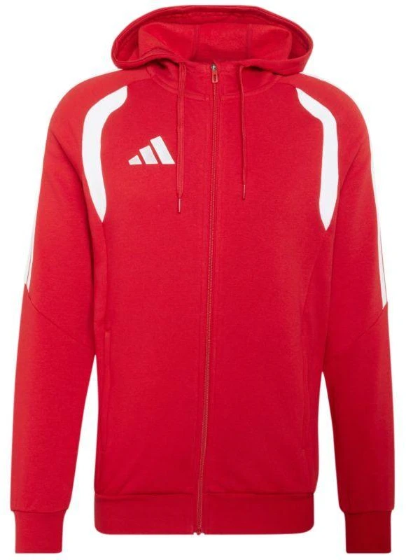 Vyriškas adidas Tiro 26 League sportinis džemperis su pilnu užtrauktuku ir gobtuvu raudonas KF9106