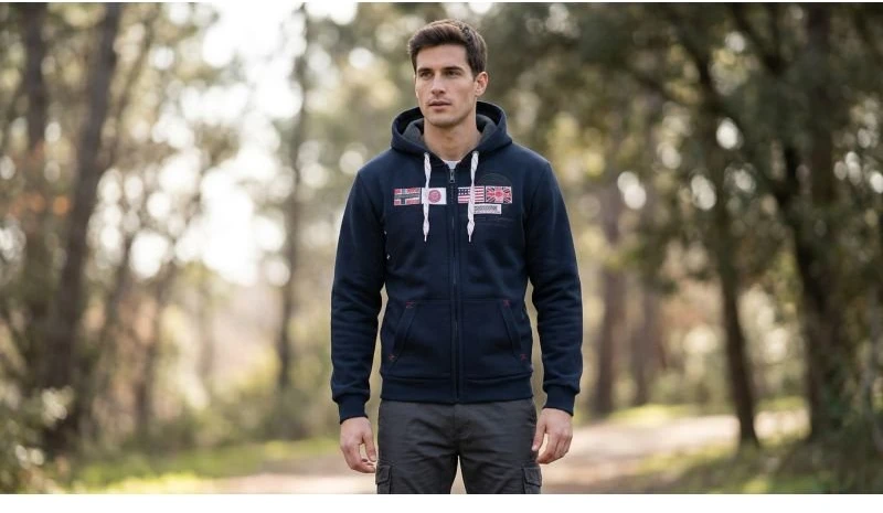 Vyriškas džemperis Geographical Norway Gorma 100, tamsiai mėlynas