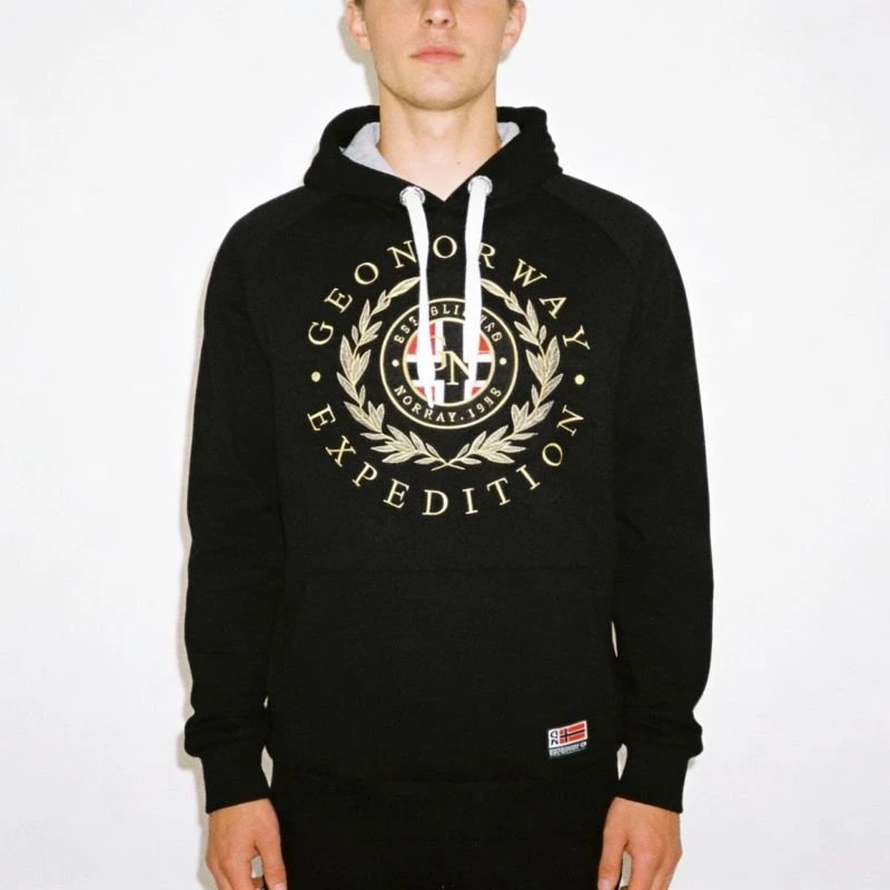 Vyriškas džemperis su gobtuvu Geographical Norway Giger DB 100, juodas
