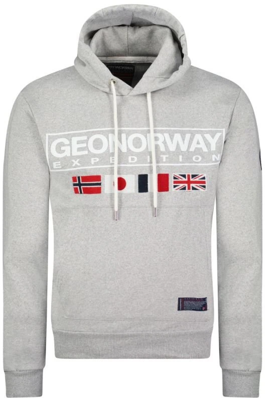 Vyriškas džemperis su gobtuvu Geographical Norway, pilkas
