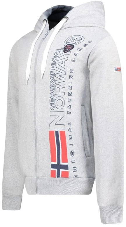 Vyriškas džemperis su gobtuvu Geographical Norway, melanžinės pilkos