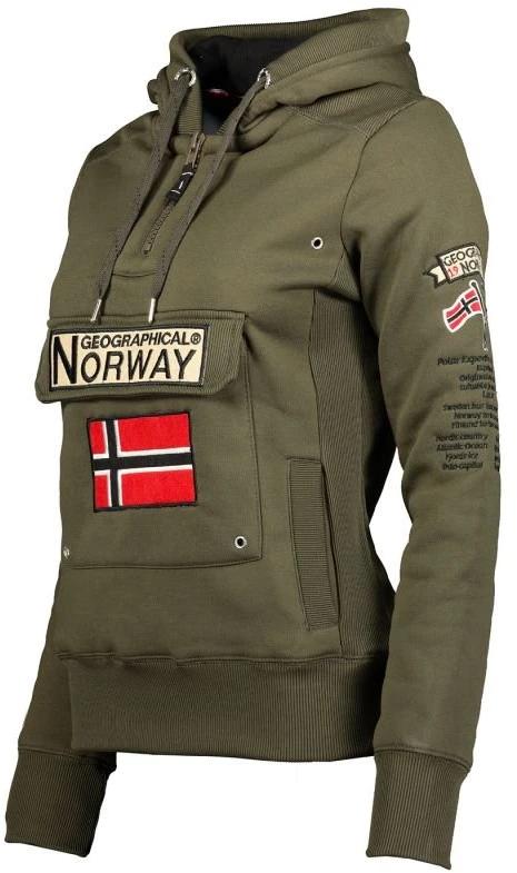 Vyriškas džemperis su gobtuvu Geographical Norway Gymclass, chaki
