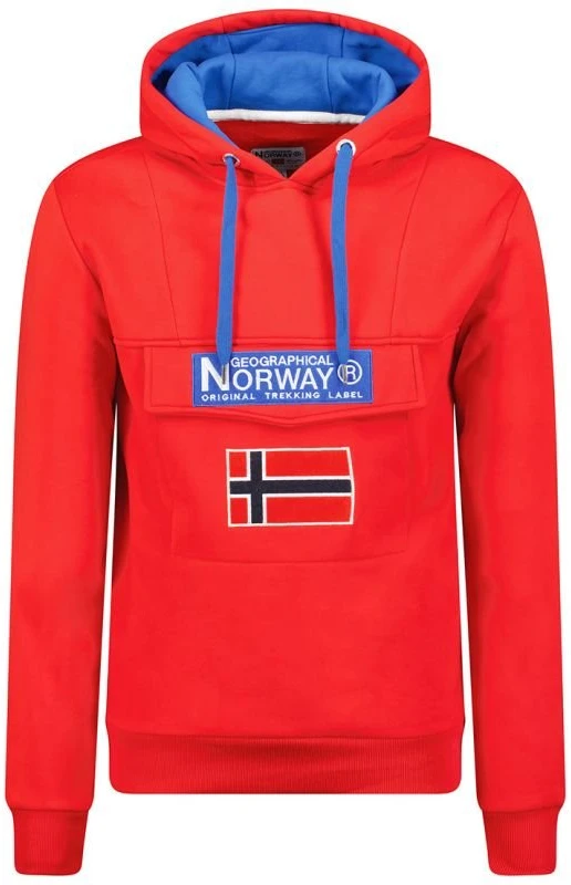 Vyriškas džemperis su gobtuvu Geographical Norway Gadrien, raudonas