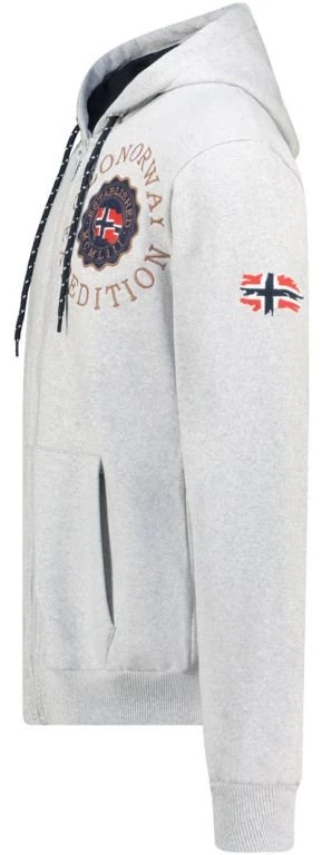 Vyriškas džemperis su gobtuvu Geographical Norway, pilkas melanžinis