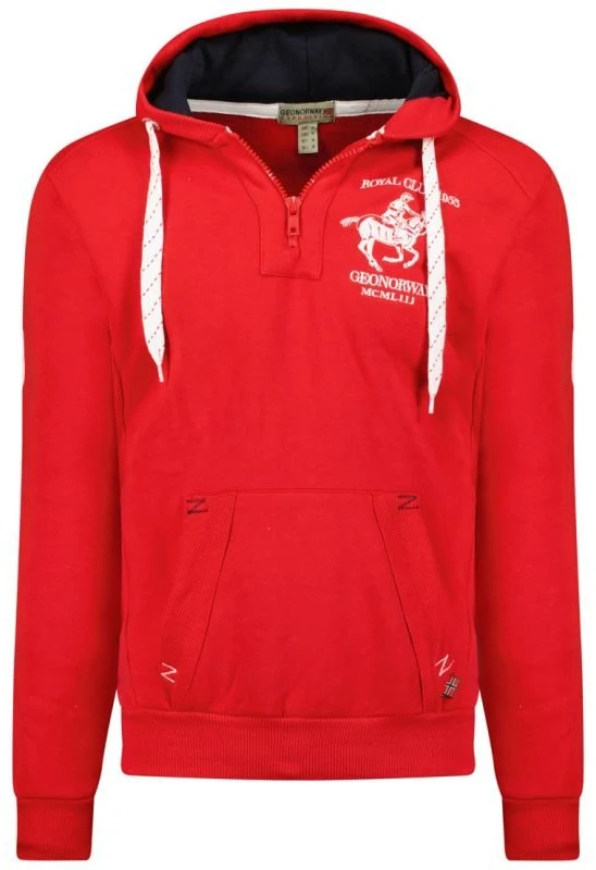 Vyriškas džemperis su gobtuvu Geographical Norway Folton, raudonas