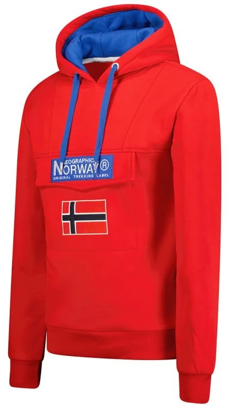 Vyriškas džemperis su gobtuvu Geographical Norway Gadrien, raudonas
