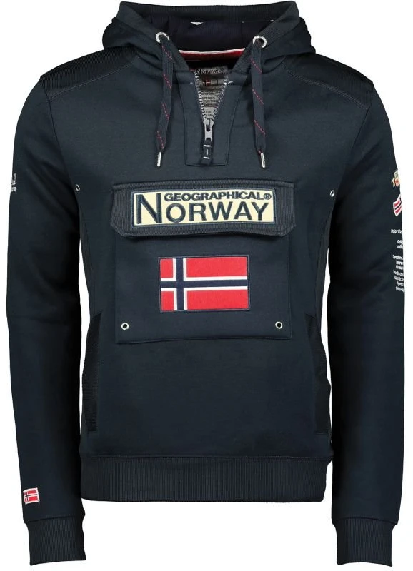 Vyriškas džemperis su gobtuvu Geographical Norway Gymclass, tamsiai mėlynas