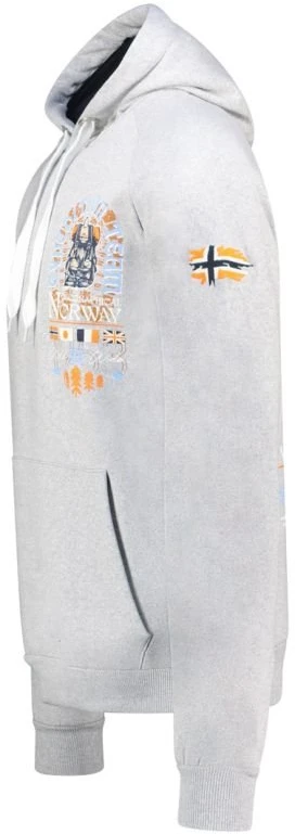 Vyriškas džemperis su gobtuvu Geographical Norway, pilkas melanžinis