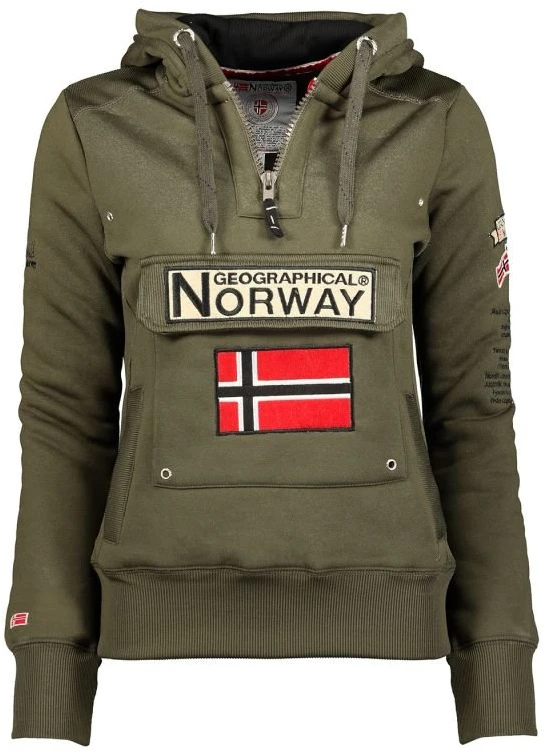 Vyriškas džemperis su gobtuvu Geographical Norway Gymclass, chaki