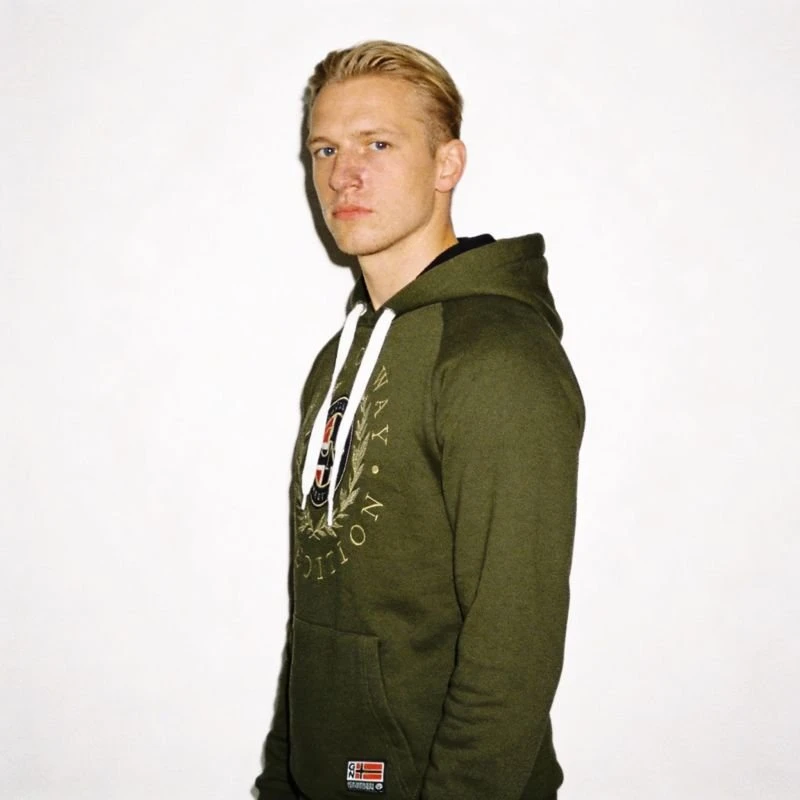 Vyriškas džemperis su gobtuvu Geographical Norway Giger, chaki