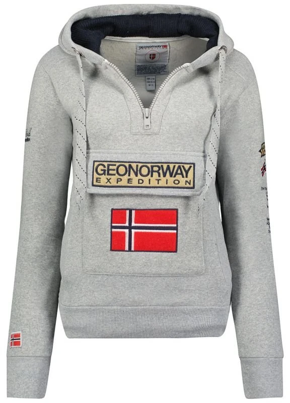 Vyriškas džemperis su gobtuvu Geographical Norway, pilkas