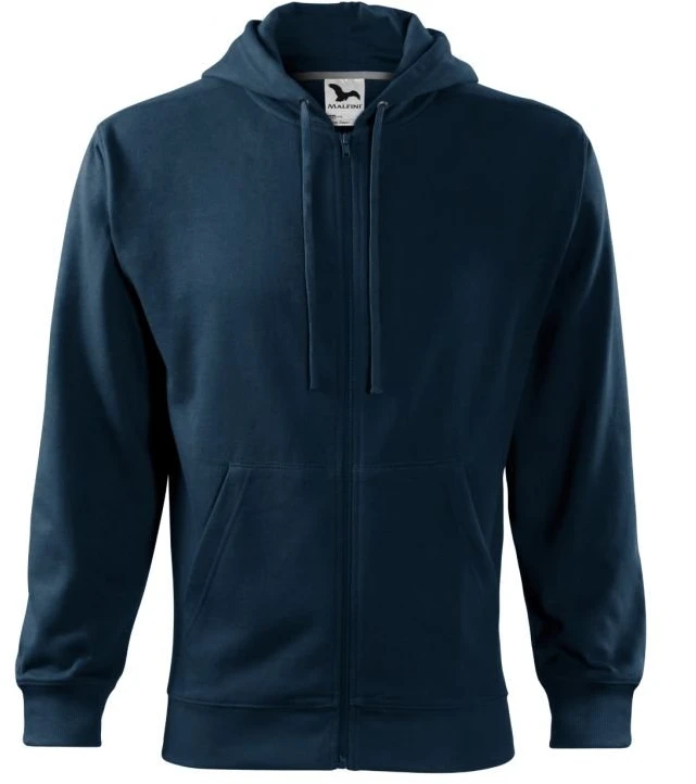 Vyriškas džemperis su gobtuvu Malfini Trendy Zipper, tamsiai mėlynas