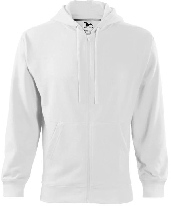 Vyriškas džemperis su gobtuvu Malfini Trendy Zipper, baltas