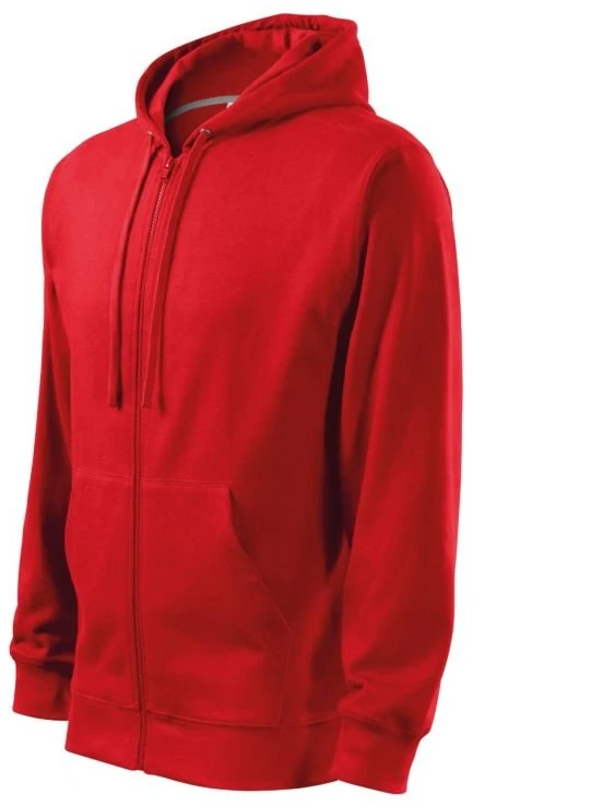 Vyriškas džemperis su gobtuvu Malfini Trendy Zipper, raudonas