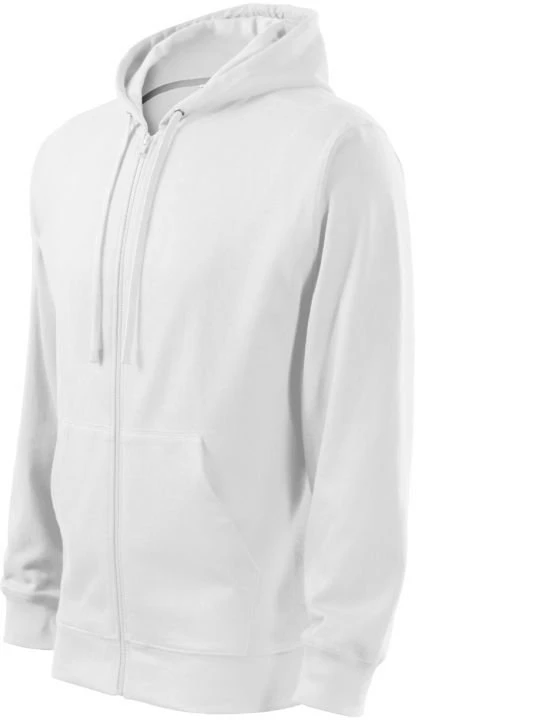 Vyriškas džemperis su gobtuvu Malfini Trendy Zipper, baltas